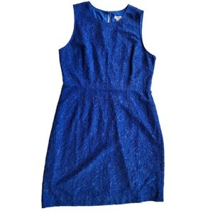 J. CREW Blue Floral Lace Sleeveless Dress Size 14